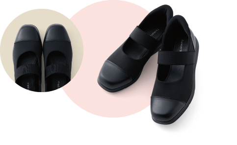 FR-1801 BLKのつま先と全体の写真